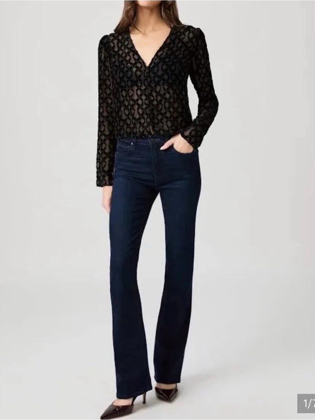 Paige Dark Manhattan High Rise Bootcut Jeans 29 Long Tall Girl Friendly